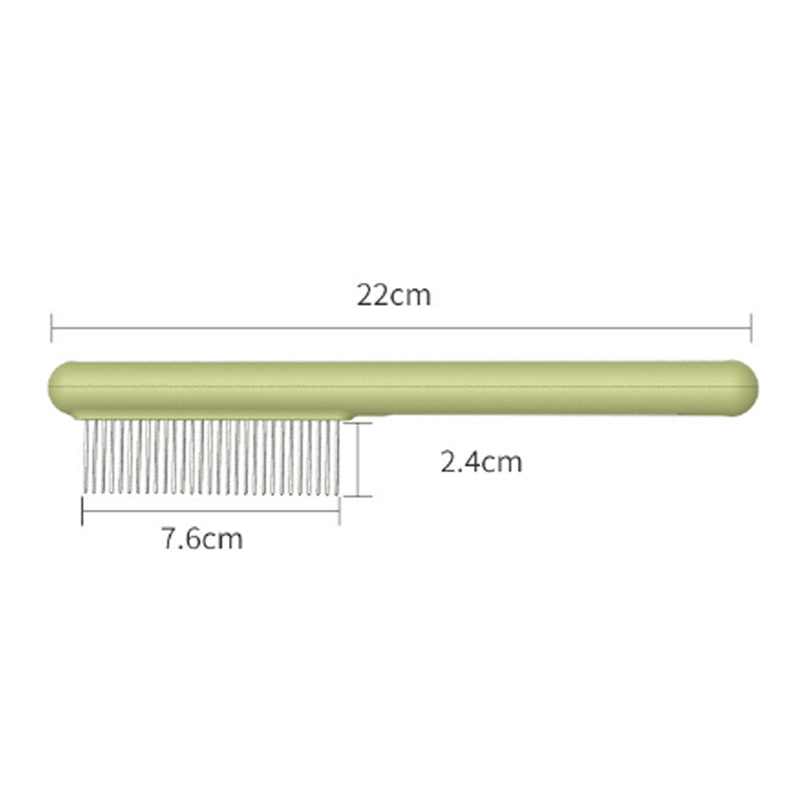 HKM-2406077 Stainless Steel Pet Comb with Rounded Teeth for Effective Hair Removal and Flea Treatment for Cats and Dogs