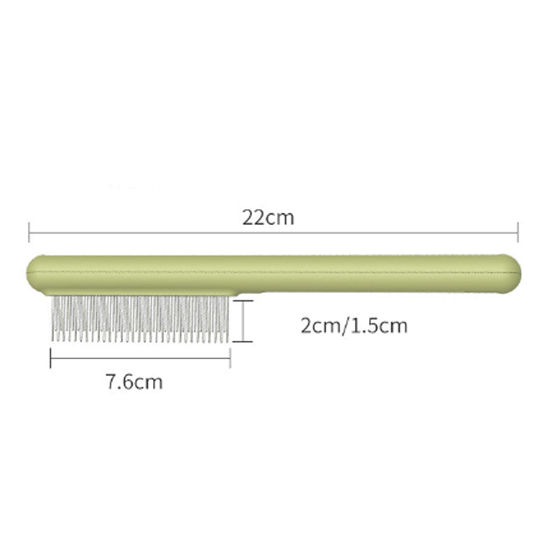 HKM-2406077 Stainless Steel Pet Comb with Rounded Teeth for Effective Hair Removal and Flea Treatment for Cats and Dogs
