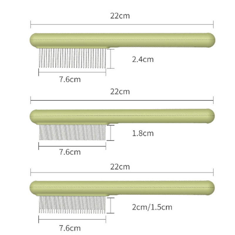 HKM-2406077 Stainless Steel Pet Comb with Rounded Teeth for Effective Hair Removal and Flea Treatment for Cats and Dogs