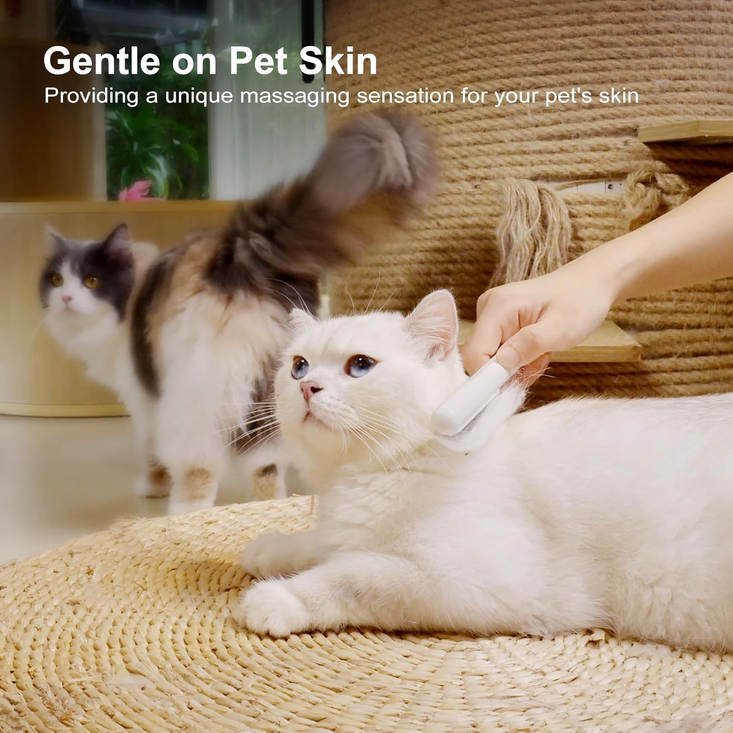 HKM-2406077 Stainless Steel Pet Comb with Rounded Teeth for Effective Hair Removal and Flea Treatment for Cats and Dogs