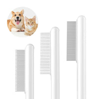 HKM-2406077 Stainless Steel Pet Comb with Rounded Teeth for Effective Hair Removal and Flea Treatment for Cats and Dogs