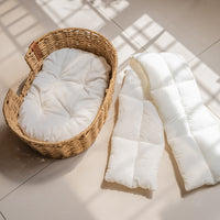 HKM-2407229 Hand-Woven Rattan Pet Nest with Cooling Fabric and Flannel Options - Small to Large Sizes Available