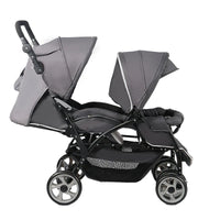 HKM-240723 Lightweight Foldable Double Seat Baby Stroller for 0-3 Years, 3-in-1 High Landscape Design