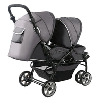 HKM-240723 Lightweight Foldable Double Seat Baby Stroller for 0-3 Years, 3-in-1 High Landscape Design