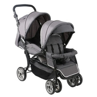 HKM-240723 Lightweight Foldable Double Seat Baby Stroller for 0-3 Years, 3-in-1 High Landscape Design