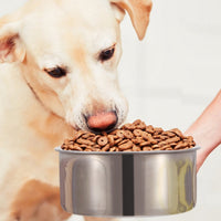 HKM-2408765 Stainless Steel Hanging Dog Bowl with Clamp Holder for Pet Cages - Detachable, Medium Size