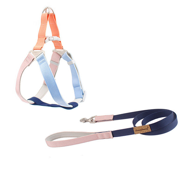 HKM-2410045 Colorful Outdoor Dog Leash with Chest Harness and Rope for Pets