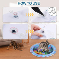 HKM-2411837 Water Sensory Play Mat for Cats and Dogs - Interactive Cooling Mat with Floating Toys for Indoor/Outdoor Play