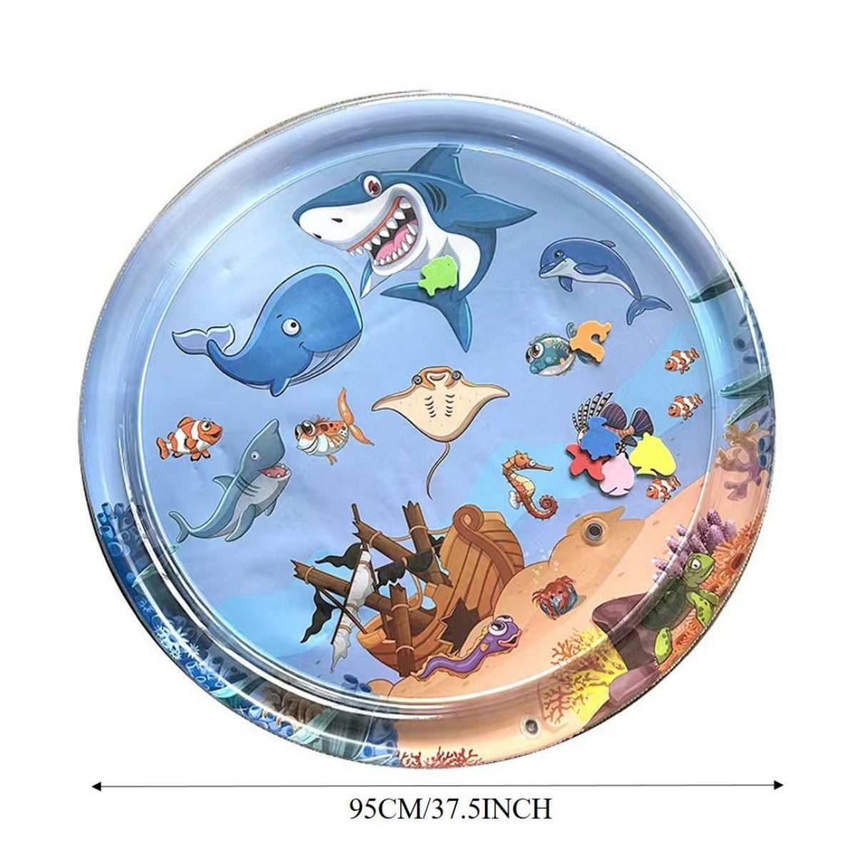HKM-2411837 Water Sensory Play Mat for Cats and Dogs - Interactive Cooling Mat with Floating Toys for Indoor/Outdoor Play