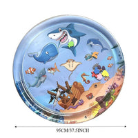 HKM-2411837 Water Sensory Play Mat for Cats and Dogs - Interactive Cooling Mat with Floating Toys for Indoor/Outdoor Play