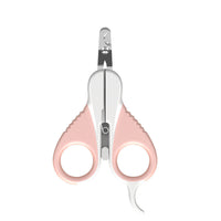 HKM-2412349 Jianpai Stainless Steel Cat Nail Scissors - Pink Flat & Bent Designs, Soft Rubber Grip