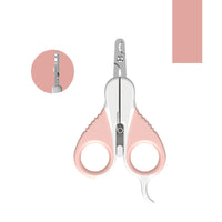 HKM-2412349 Jianpai Stainless Steel Cat Nail Scissors - Pink Flat & Bent Designs, Soft Rubber Grip
