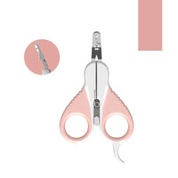 HKM-2412349 Jianpai Stainless Steel Cat Nail Scissors - Pink Flat & Bent Designs, Soft Rubber Grip