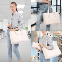 HKM-241235 Fashion Office Lady PU Leather 15.6 in Tote Handbag and Laptop Briefcase Set for Women