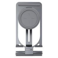 HKM-241235 Universal Wireless Charging Stand for Mobile Phones - Aluminum Alloy, Silver/Gray Finish