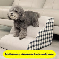 HKM-2412733 Detachable Wooden Climbing Ladder for Dogs - Step Stairs for Beds and Sofas