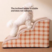 HKM-2412733 Detachable Wooden Climbing Ladder for Dogs - Step Stairs for Beds and Sofas