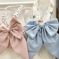 HKM-2413117 Sky Blue, Mustard Green, or Gray Pink Dog Vest Style Harness with Bow for Small to Medium Dogs