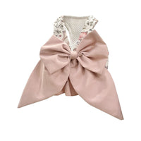 HKM-2413117 Sky Blue, Mustard Green, or Gray Pink Dog Vest Style Harness with Bow for Small to Medium Dogs