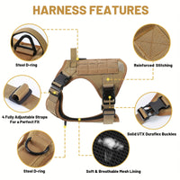 HKM-2413629 Adjustable Reflective Tactical Pet Harness Vest for Small to Large Dogs
