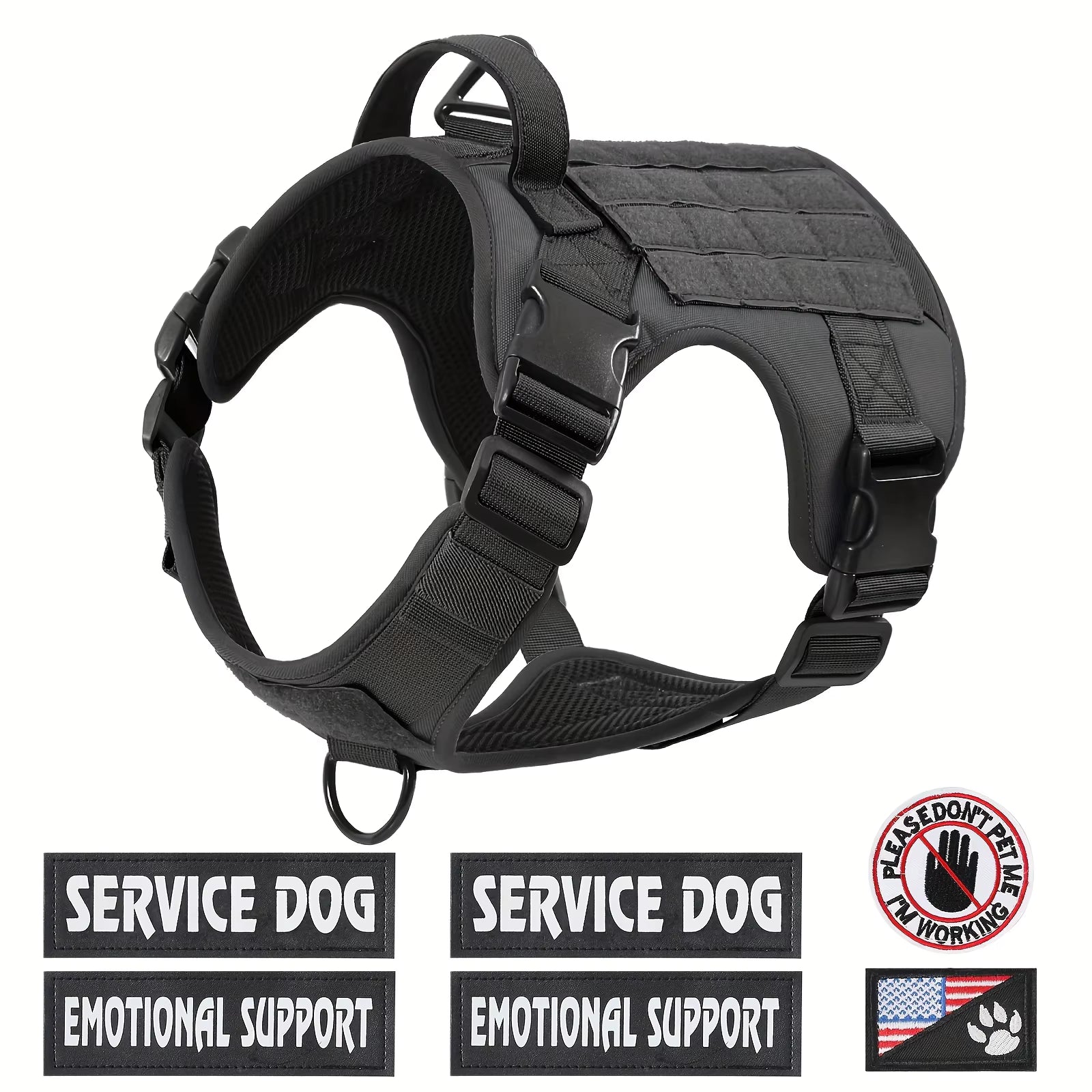 HKM-2413629 Adjustable Reflective Tactical Pet Harness Vest for Small to Large Dogs