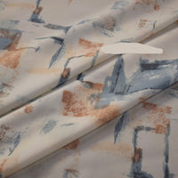 HKM-241363 Off-white Geometric Pattern Satin Fabric for Spring and Summer Hanfu Robe, Handmade, 1.5m Wide