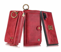 HKM-241555 Mobile Phone Zipper Wallet – PU Leather, Solid Color, Compatible with iPhone and Samsung Models
