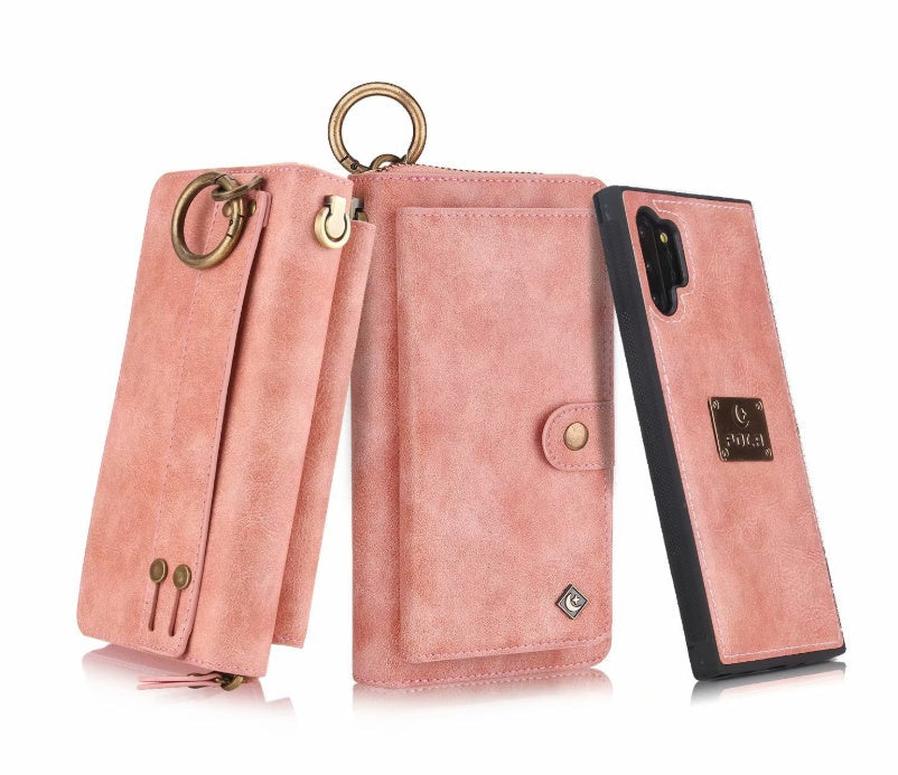 HKM-241555 Mobile Phone Zipper Wallet – PU Leather, Solid Color, Compatible with iPhone and Samsung Models