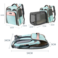 HKM-2416573 Expandable and Portable Pet Backpack with Breathable Fabric and Interactive Window