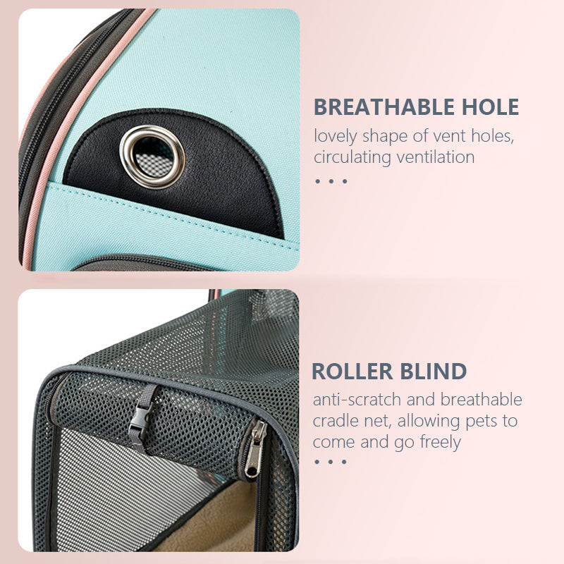HKM-2416573 Expandable and Portable Pet Backpack with Breathable Fabric and Interactive Window
