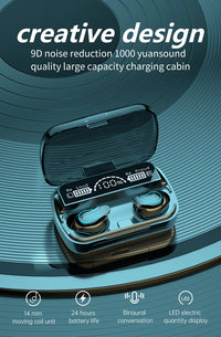 HKM-241683 Large Capacity Portable Charging Pool Earphones with 9D Noise Cancellation Features