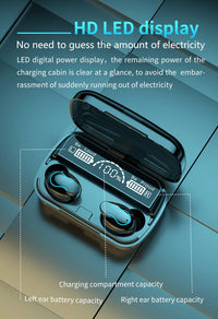 HKM-241683 Large Capacity Portable Charging Pool Earphones with 9D Noise Cancellation Features