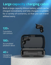 HKM-241683 Large Capacity Portable Charging Pool Earphones with 9D Noise Cancellation Features