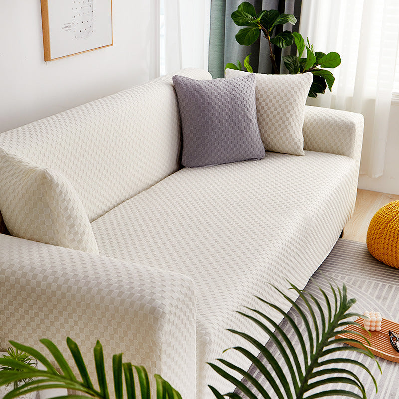 HKM-241747 Universal Four Seasons Thick Polyester Sofa Cover in Modern Solid Color