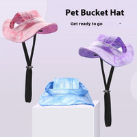 HKM-2419133 Adjustable Cat Hat for Summer Sun Protection - Ear Leakage Design in Blue, Pink, and Purple