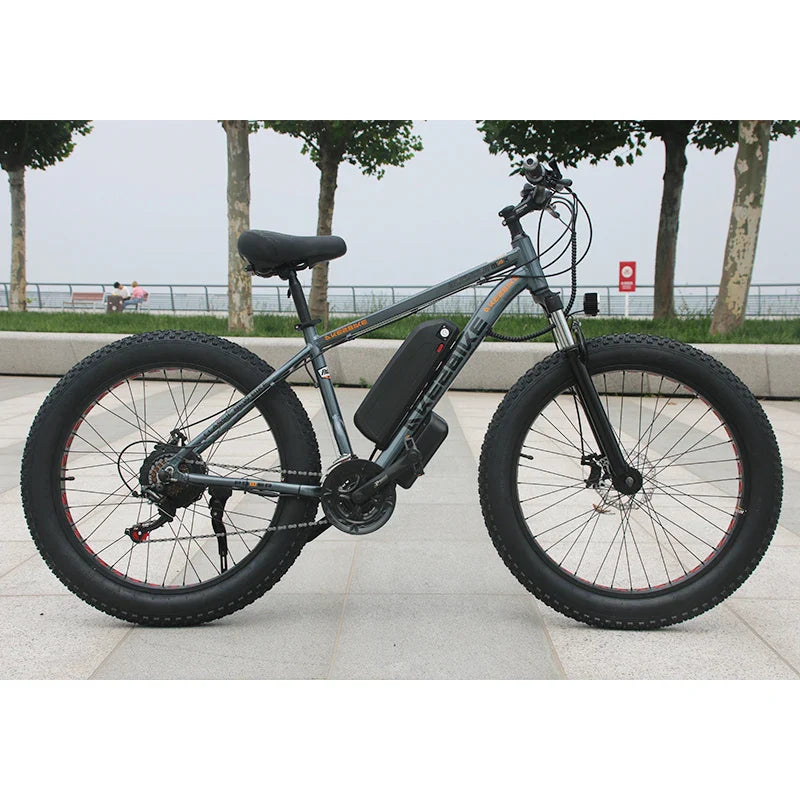 HKM-242003 Akez 750W Fat Tire Electric Mountain Bike - 48V Aluminum Frame, Dual Brake System, 21-Speed Gears, 26" Wheels
