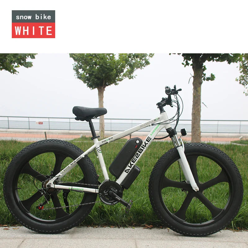 HKM-242003 Akez 750W Fat Tire Electric Mountain Bike - 48V Aluminum Frame, Dual Brake System, 21-Speed Gears, 26" Wheels