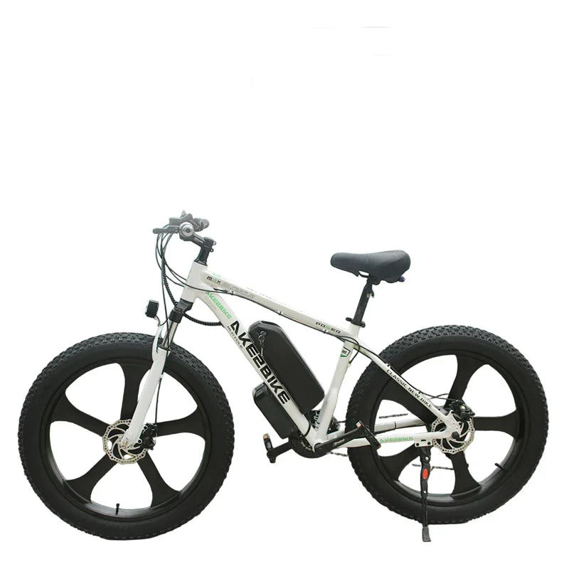 HKM-242003 Akez 750W Fat Tire Electric Mountain Bike - 48V Aluminum Frame, Dual Brake System, 21-Speed Gears, 26" Wheels