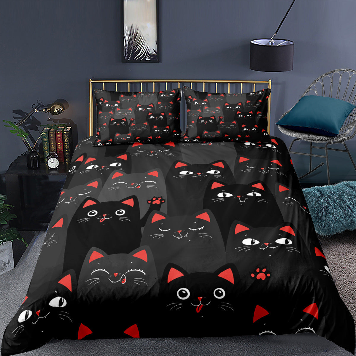 HKM-242003 Kitty Series Cartoon Quilt Cover and Pillowcase Set in Various Sizes