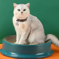 HKM-2420285 Replaceable Corrugated Paper Cat Scratcher with Replacement Core - 37 cm Diameter