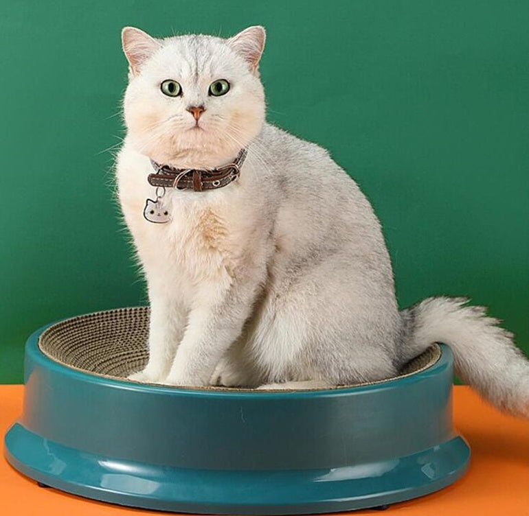 HKM-2420285 Replaceable Corrugated Paper Cat Scratcher with Replacement Core - 37 cm Diameter