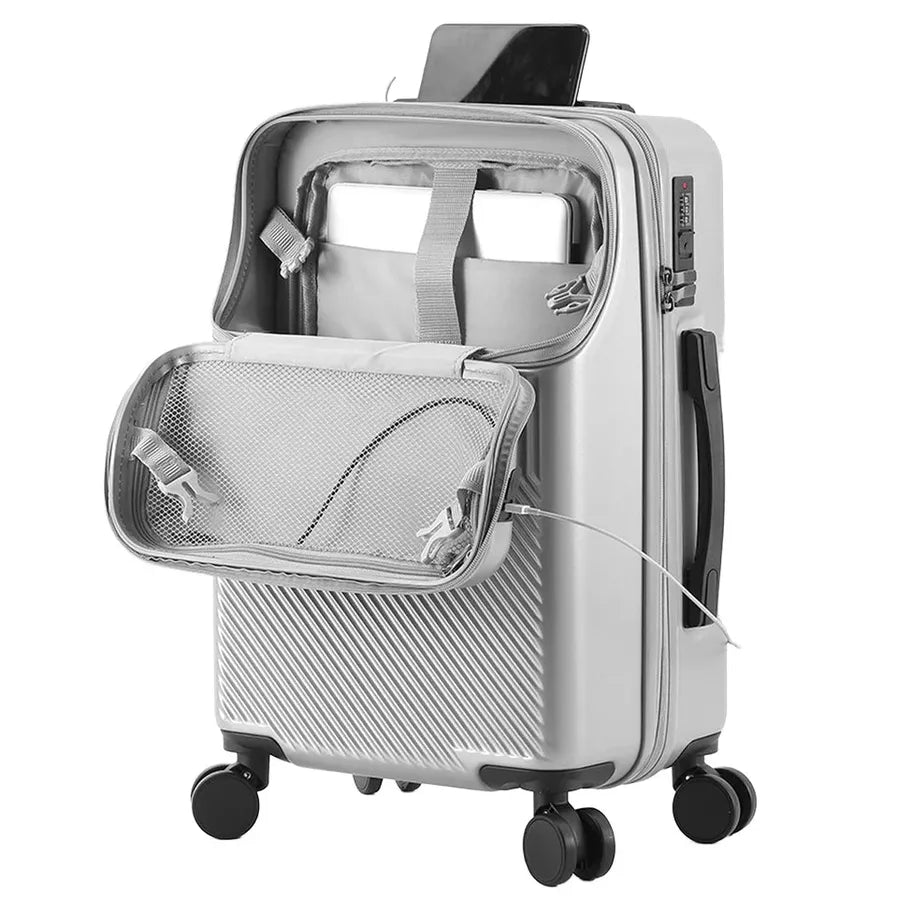 HKM-242067 Stylish Multifunctional Carry-On Business Luggage Suitcase for Travel