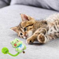 HKM-2421565 Interactive Cat Teething Toys with Silvervine Fruit and Plush Spring Fuzzy Ball for Indoor Kittens
