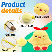 HKM-2421565 Interactive Cat Teething Toys with Silvervine Fruit and Plush Spring Fuzzy Ball for Indoor Kittens