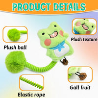HKM-2421565 Interactive Cat Teething Toys with Silvervine Fruit and Plush Spring Fuzzy Ball for Indoor Kittens