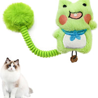 HKM-2421565 Interactive Cat Teething Toys with Silvervine Fruit and Plush Spring Fuzzy Ball for Indoor Kittens