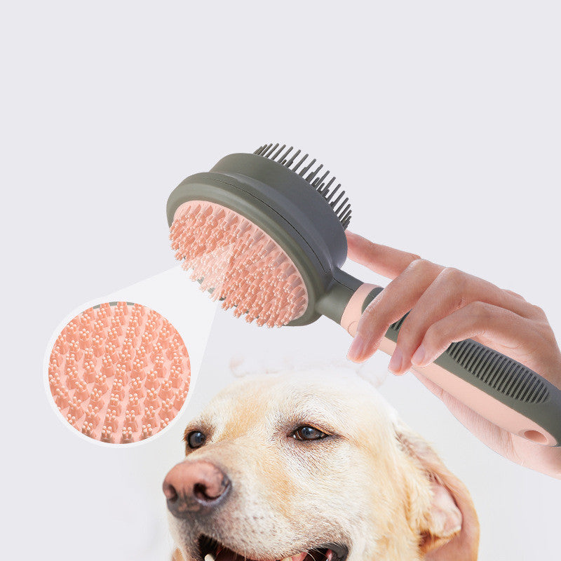 HKM-2421949 Double-Sided Self-Cleaning Slicker Brush for Cat Hair Removal and Massage