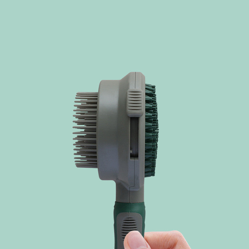 HKM-2421949 Double-Sided Self-Cleaning Slicker Brush for Cat Hair Removal and Massage