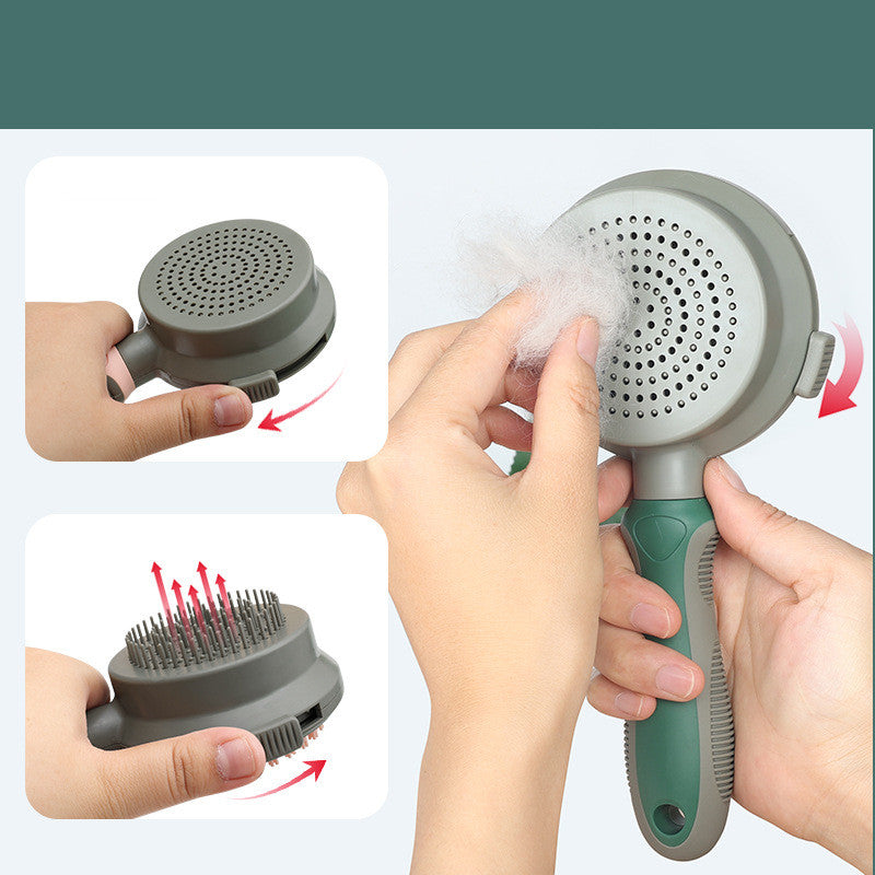 HKM-2421949 Double-Sided Self-Cleaning Slicker Brush for Cat Hair Removal and Massage