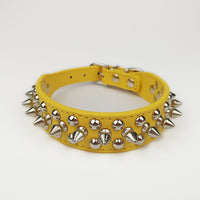 HKM-2422077 Round Studded Leather Dog Collar for Small to Medium Dogs - Willow Nail Design